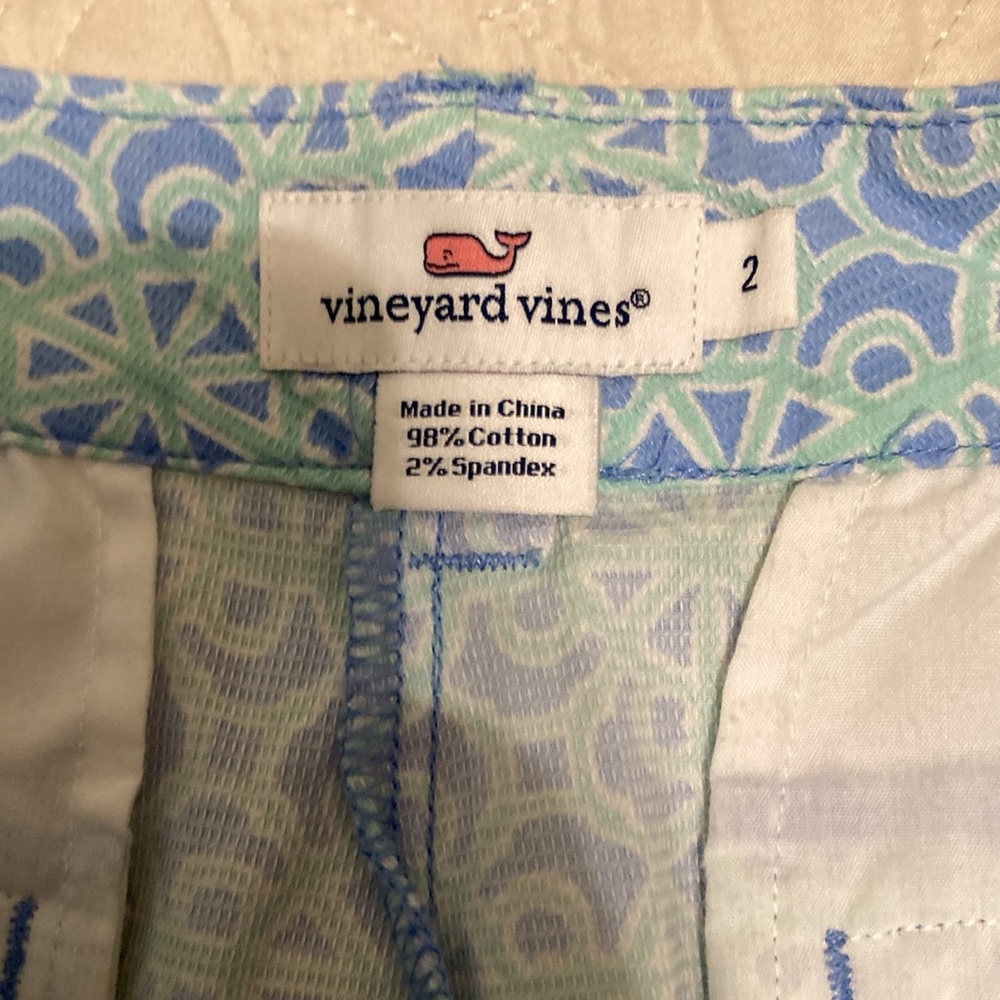 Vineyard Vines Women's Chino Shorts Size 2 Blue Short Mid Rise EUC - Picture 6 of 9
